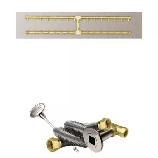 Firegear Match Throw Linear Flat 48 x 10 Propane Pro H-Burner System - LOF-4810PS406MT-P