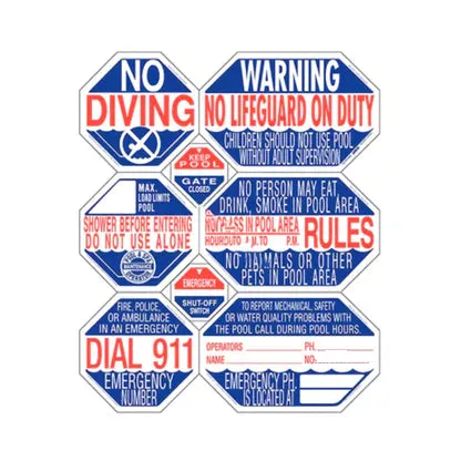 Traffic Graphix 8-in-1 CA Pool Safety Sign Hexagon | TGPS1001